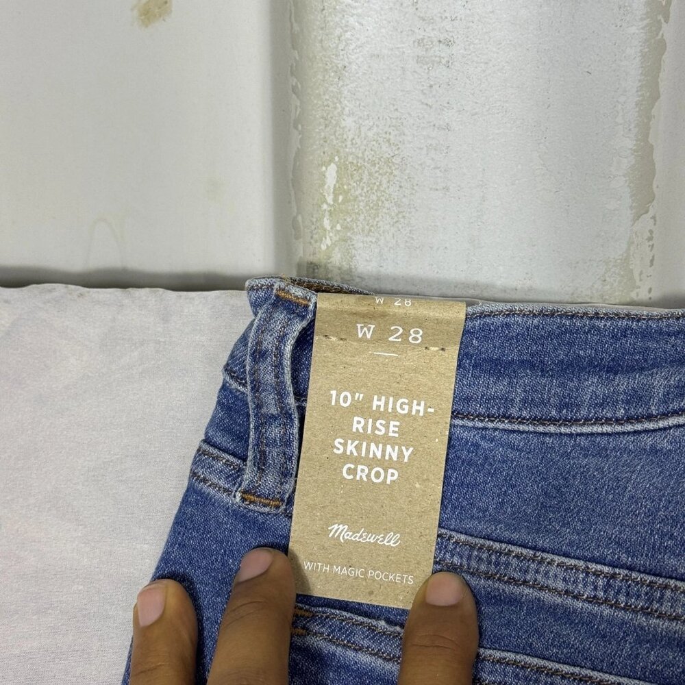 Madewell 10" High-Rise Skinny Crop Jeans Womens‎ Blue Denim Pockets Size 28 NWT - Picture 13 of 16